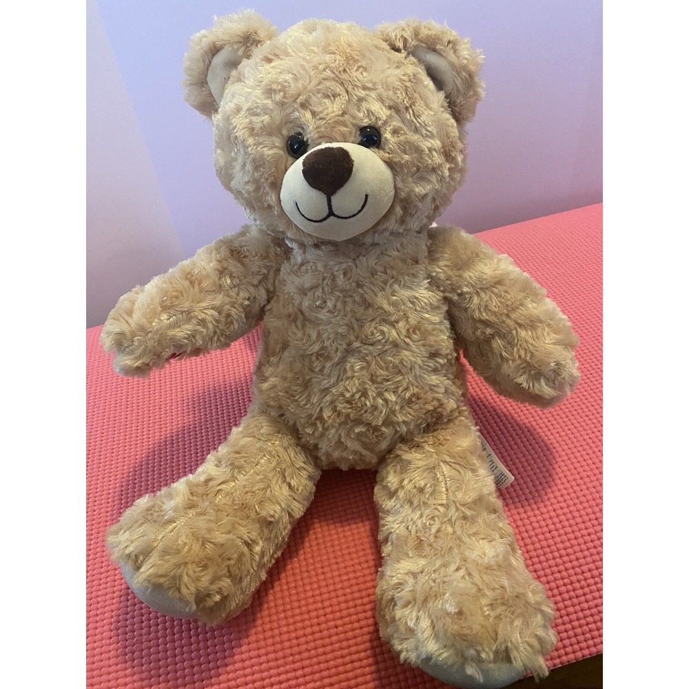 Build A Bear Curly Teddy Bear With Brown Paws Vintage Retired Bear